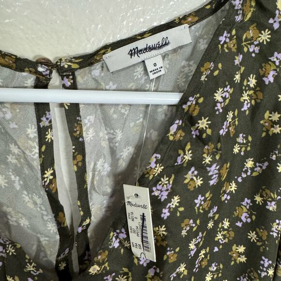 Madewell Wide V Neck Floral Going Out Midi Dress US Women's O New - Picture 5 of 8